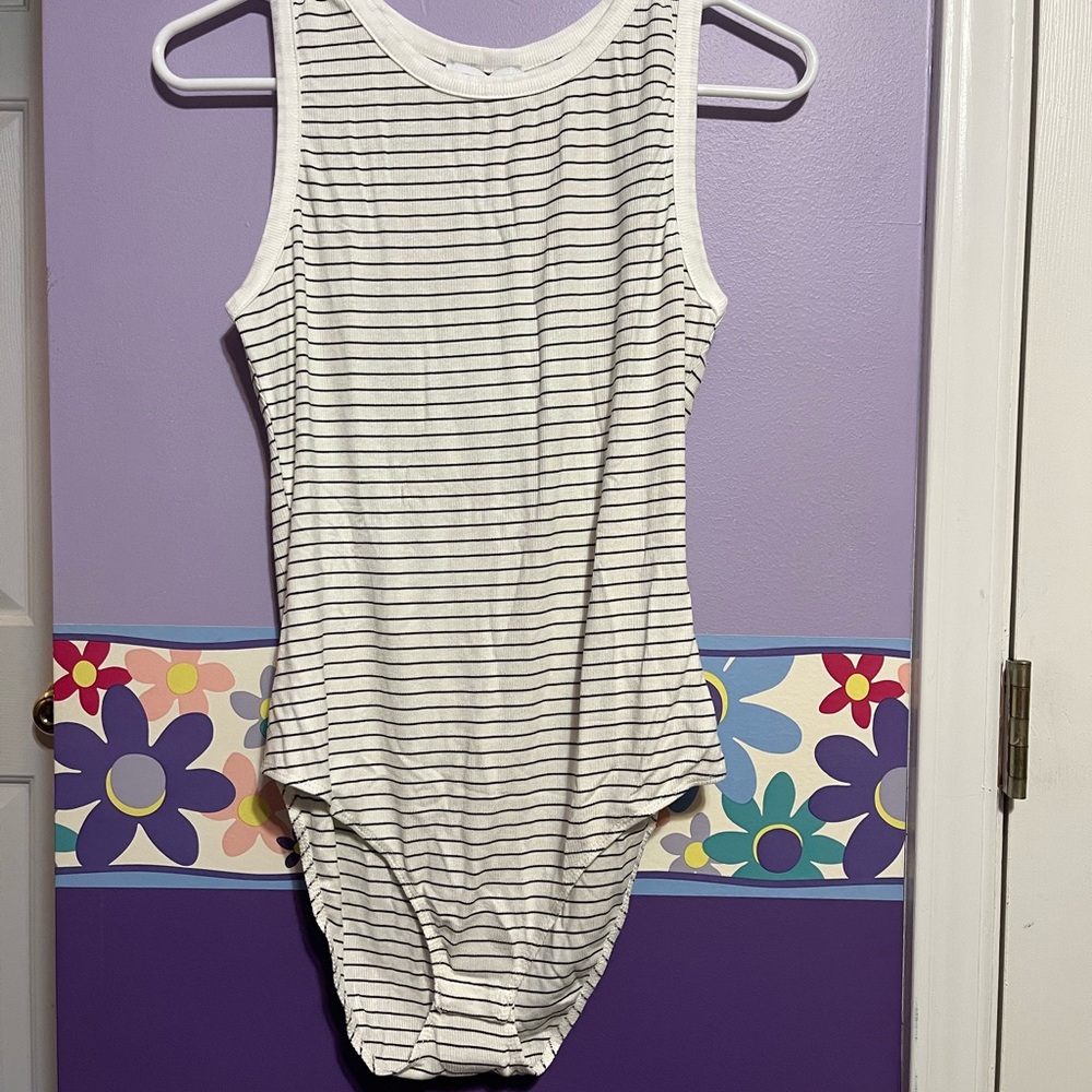 Gilli Black and White Striped Bodysuit